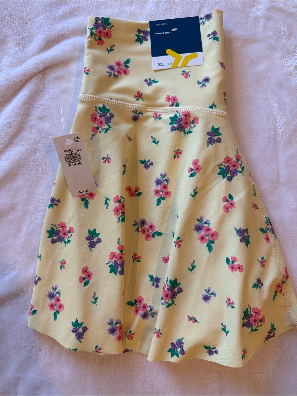 Old Navy Yellow Floral Pleated Skirt